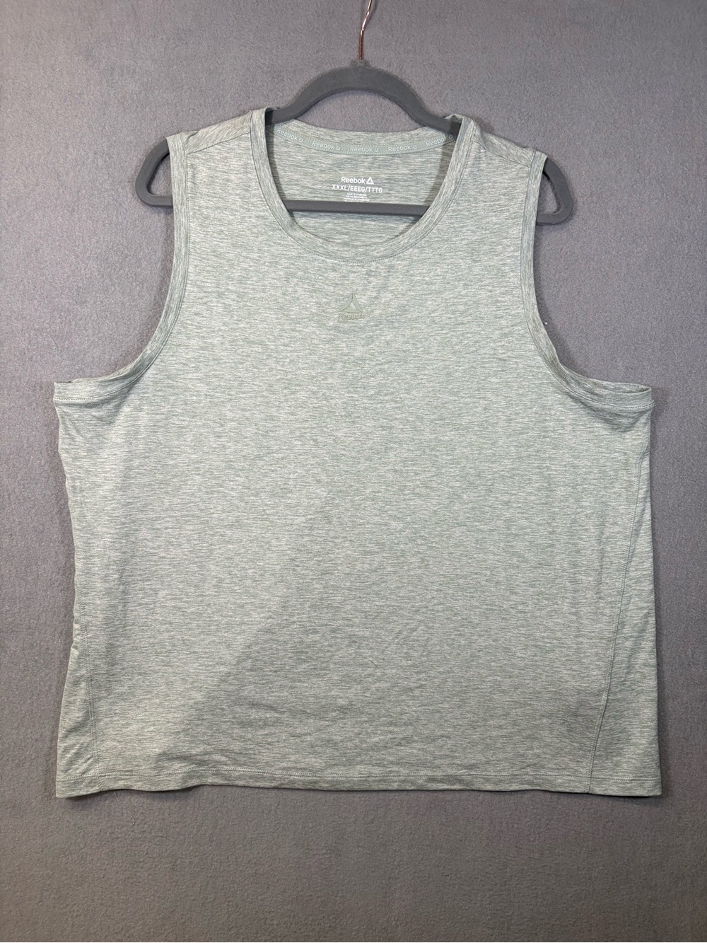 Reebok Men's Heathered Light Green Tank Top Size 3XL